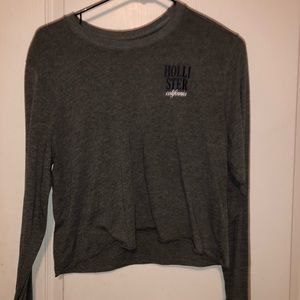 Grey hollister cropped long sleeve